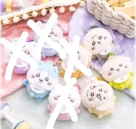 현물)베이비 치이카와 랏코,우사기,하치와레,쿠리만주키링--0