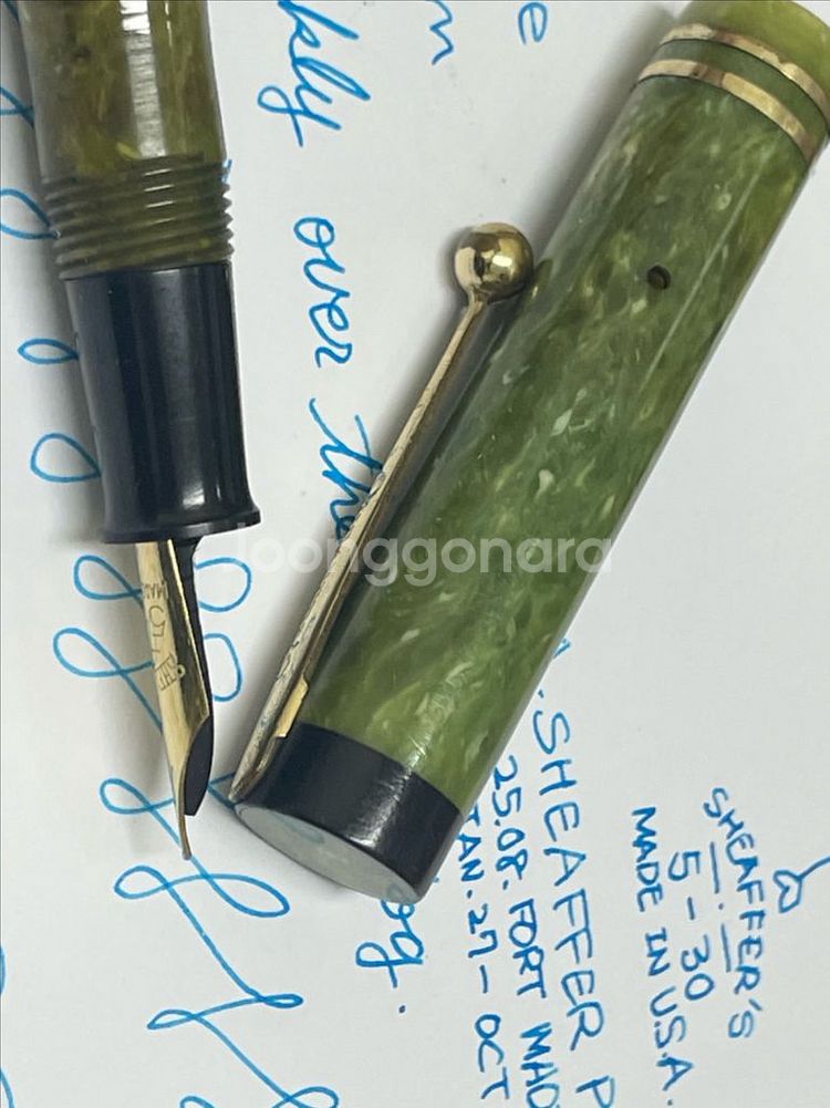 쉐퍼 만년필 5-30 플랫탑 레버필러 14K EF닙--7