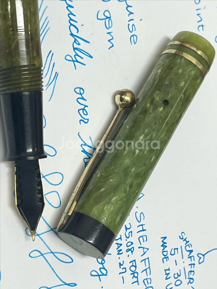 쉐퍼 만년필 5-30 플랫탑 레버필러 14K EF닙--6