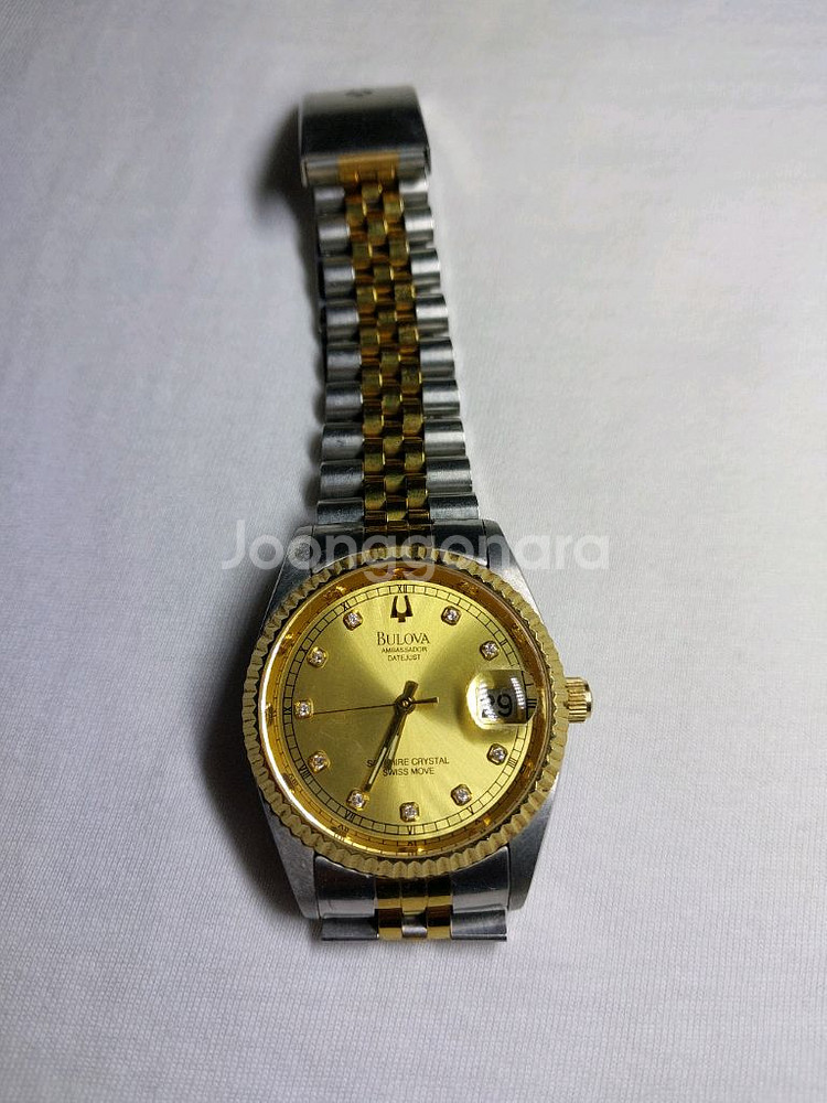 부로바 금장 콤비 데이저스트 시계--0