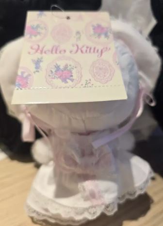 현물)화이트 프릴 키티 키링|화이트프릴 산리오 헬로키티--3