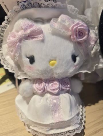 현물)화이트 프릴 키티 키링|화이트프릴 산리오 헬로키티--2