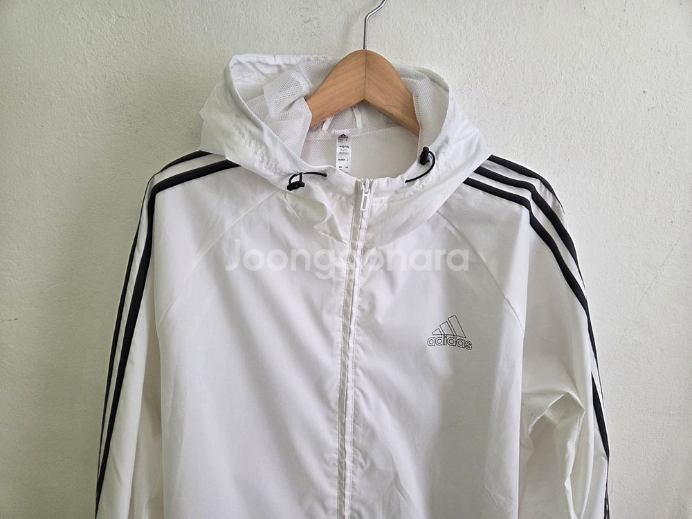 아디다스 흰색 바람막이 후드집업 A/2XL--1