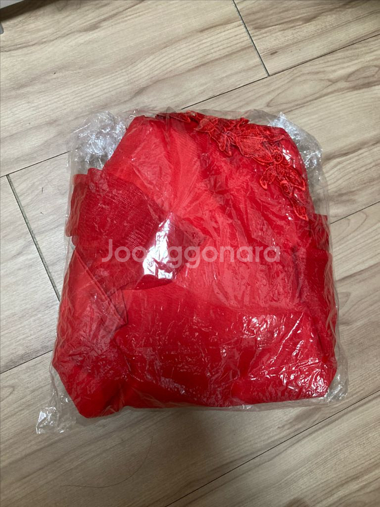 레드 레이스 드레스 빅사이즈 무대 단체 합창단복 단아한--1