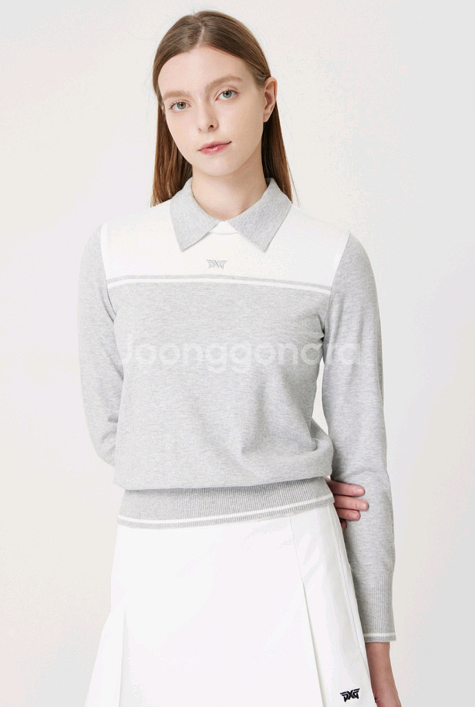 PXG여성 카라배색 니트 (66)--0