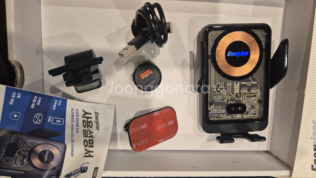 에너자이저 차량용 스마트센서 무선 충전거치대 15W--2