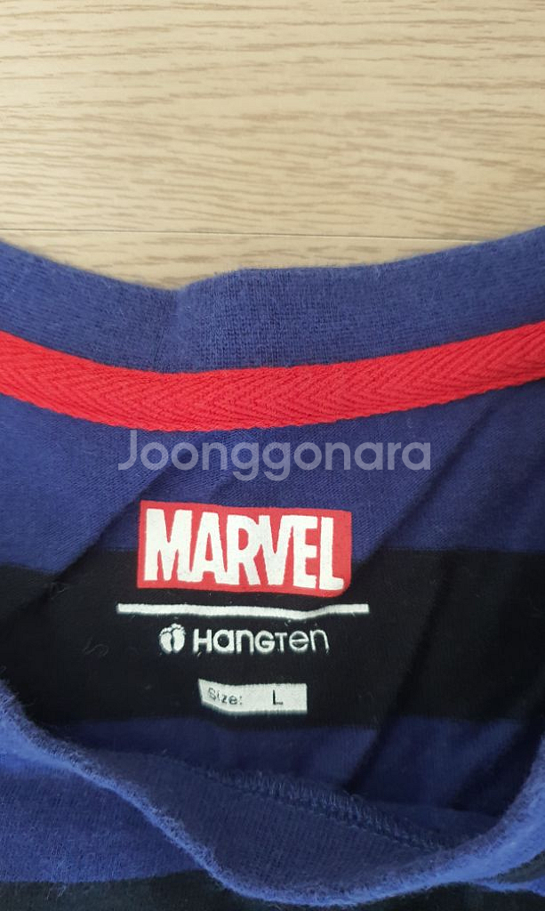 마블 퍼스트 어벤져스 캡틴 X 행텐 콜라보 반팔티 L--3