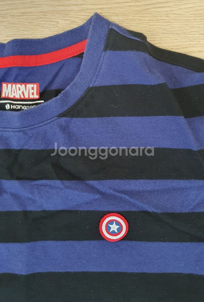마블 퍼스트 어벤져스 캡틴 X 행텐 콜라보 반팔티 L--5
