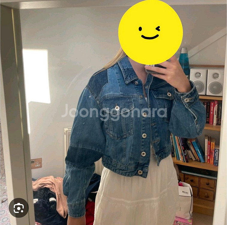 자라 패치워크 데님 크롭 청자켓 M--2