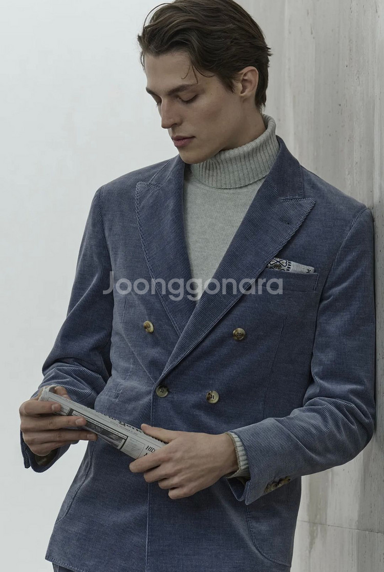 브루넬로 쿠치넬리 데님 코듀로이 블레이저 자켓--9
