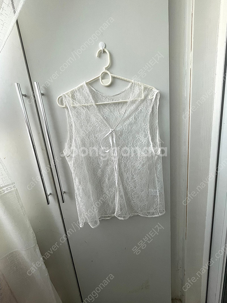 레이어드 화이트 레이스 조끼 베스트--0