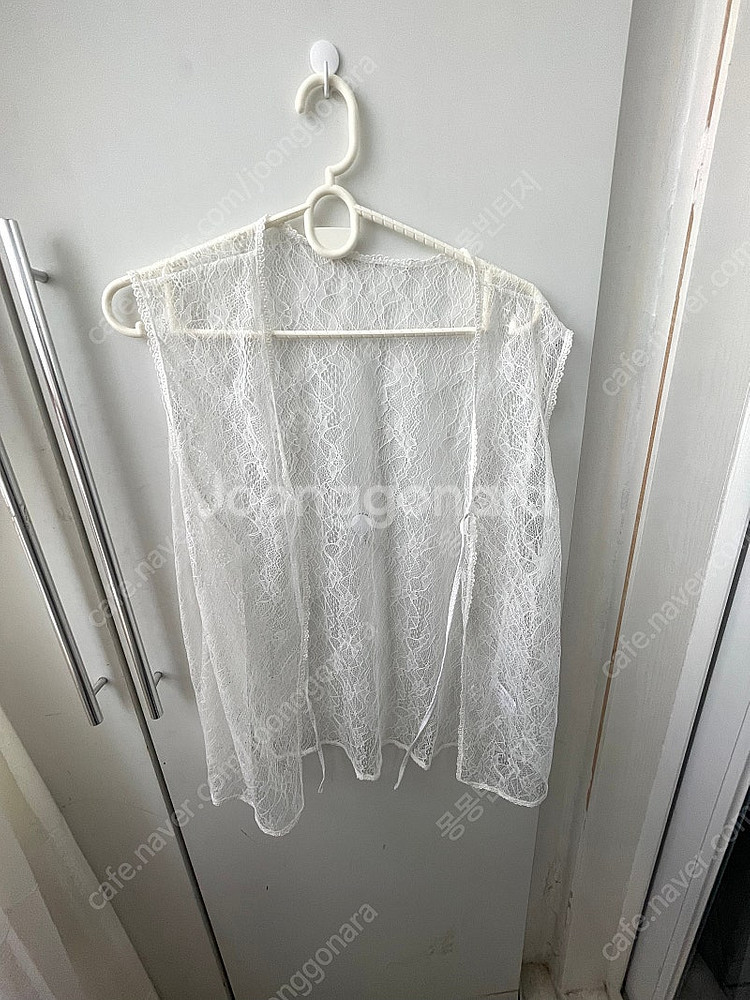 레이어드 화이트 레이스 조끼 베스트--2