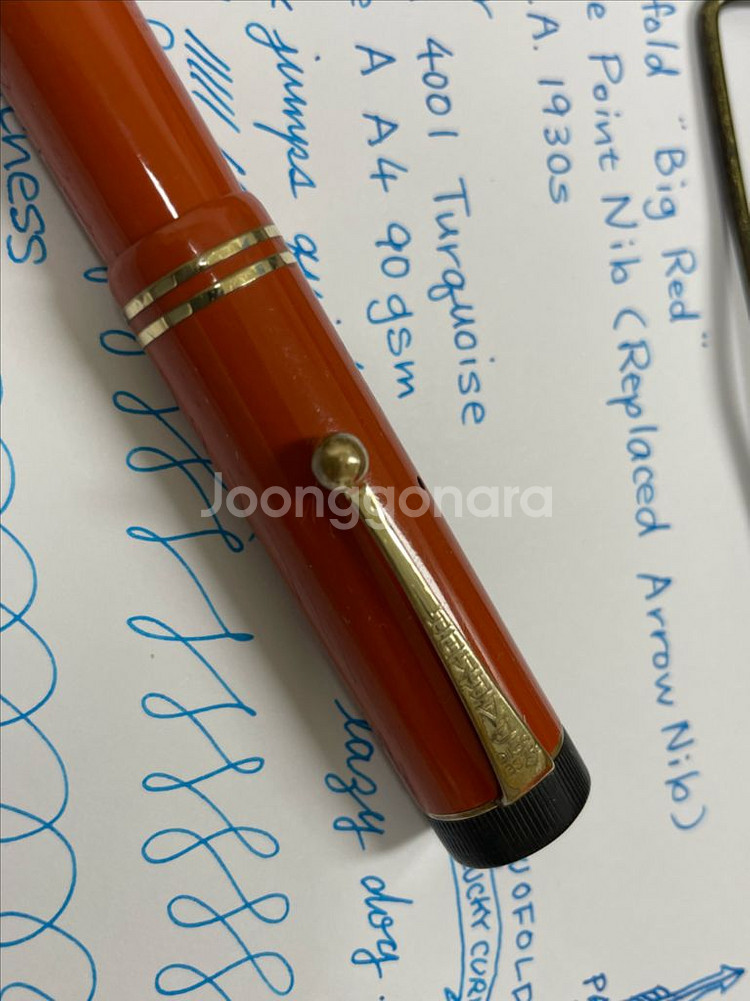 파카 만년필 듀오폴드 빅 레드 14K F닙--2