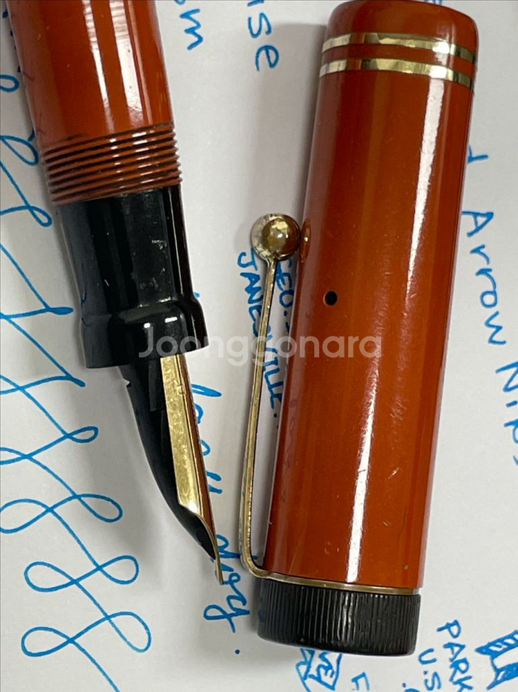 파카 만년필 듀오폴드 빅 레드 14K F닙--5