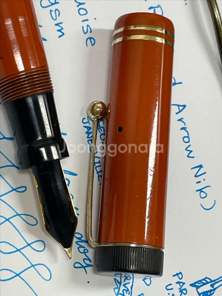 파카 만년필 듀오폴드 빅 레드 14K F닙--6
