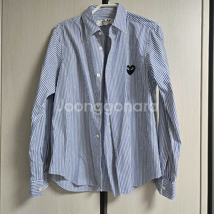 꼼데가르송 블랙와펜 스트라이프 셔츠--1