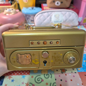 고전 헬로키티 미니금고 골드