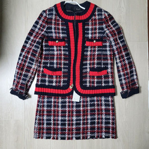 지컷 트위드 투피스 세트