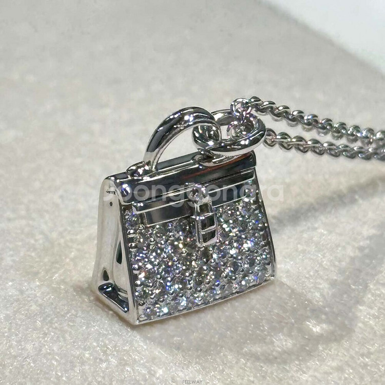 에르메스 WG켈리 펜던트목걸이0.39ct-H071501--2