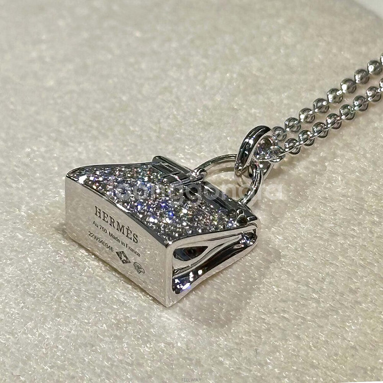 에르메스 WG켈리 펜던트목걸이0.39ct-H071501--3