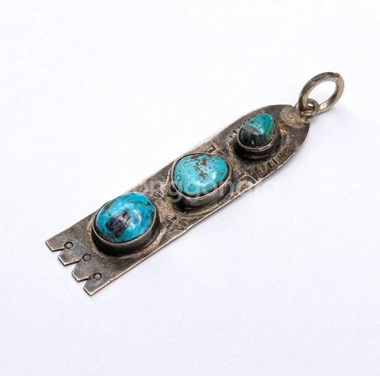 1900s 빈티지 나바호 네이티브아메리칸 웨스턴 목걸이--1