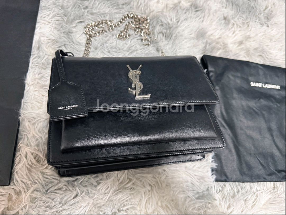 생로랑 선셋 숄더백 미디움 정품--8