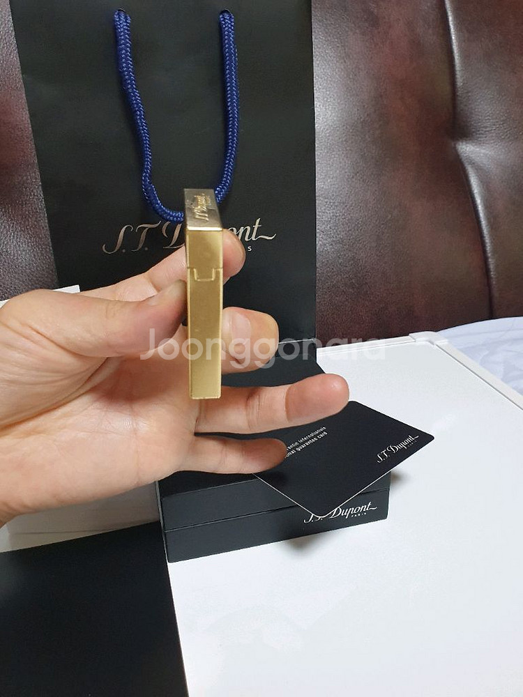 풀세트 듀퐁라이터 뉴 라인2 16457 블랙래커 금장--5