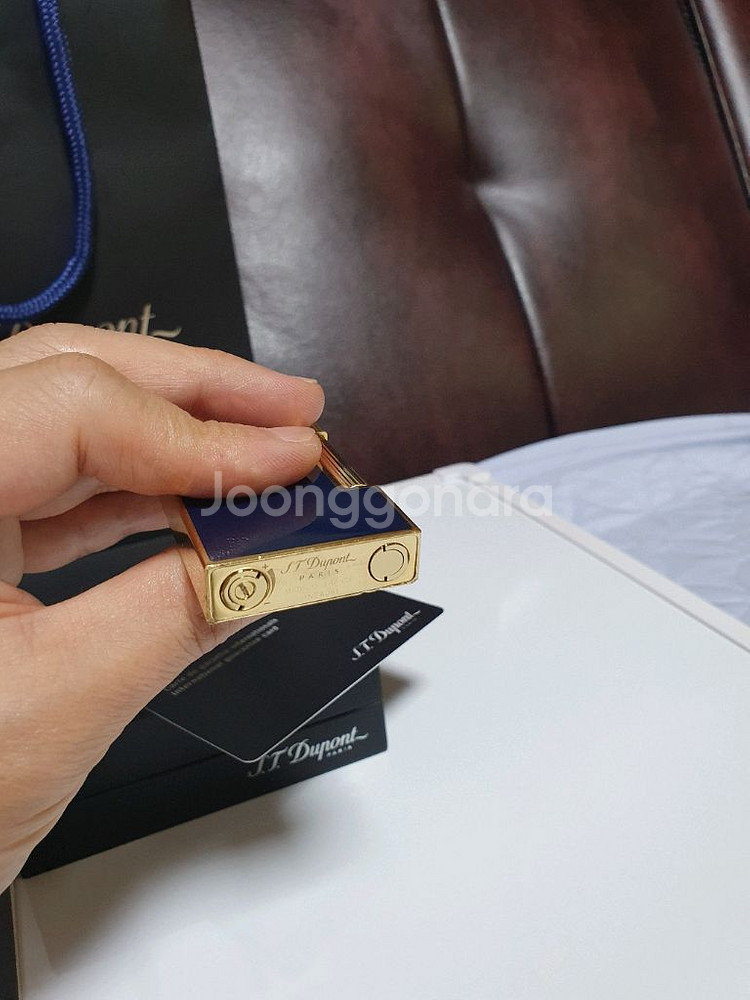 풀세트 듀퐁라이터 뉴 라인2 16457 블랙래커 금장--7