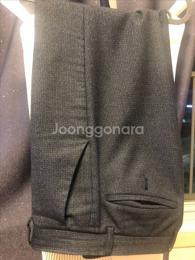 지오지아 네이비 글렌체크 정장세트--1