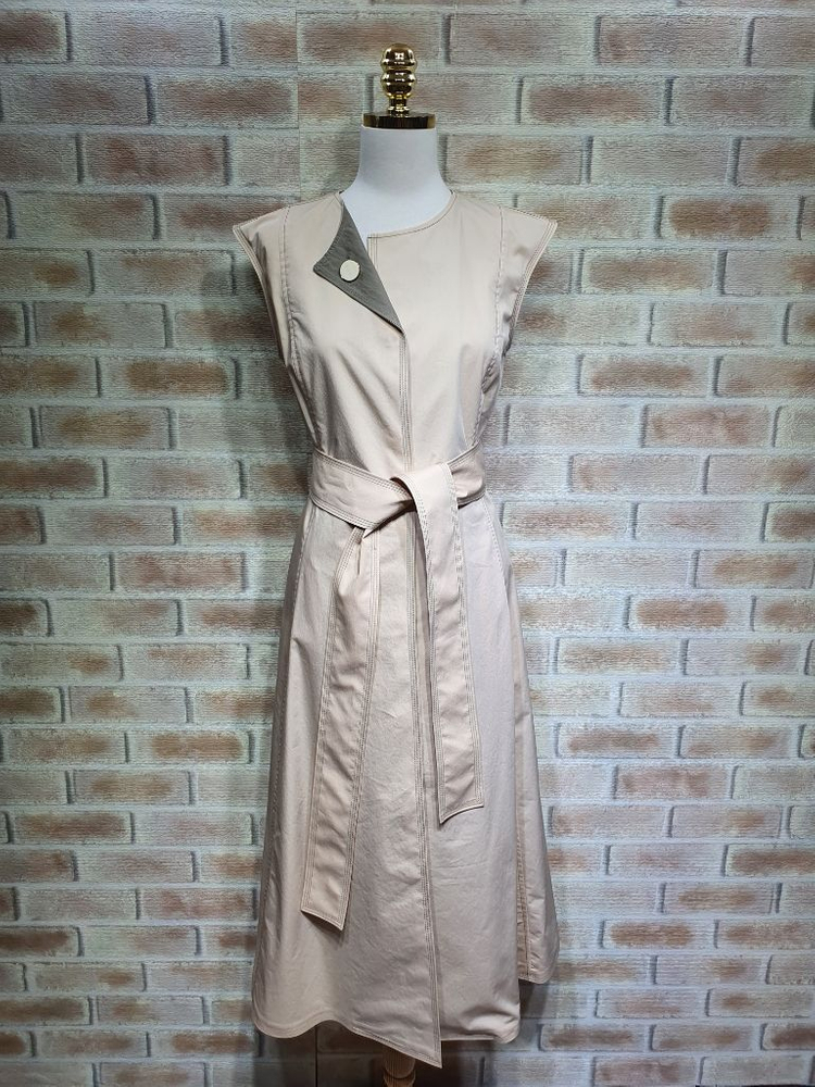 택부착 이레스 정품 스티치 배색 트렌치 원피스 ~66 이미지