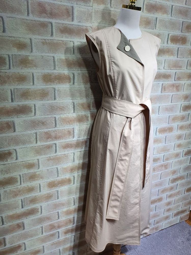 택부착 이레스 정품 스티치 배색 트렌치 원피스 ~66 이미지