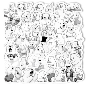 50p 곰 스티커 빈티지 감성 방수 캐리어 다꾸 노트북 이미지