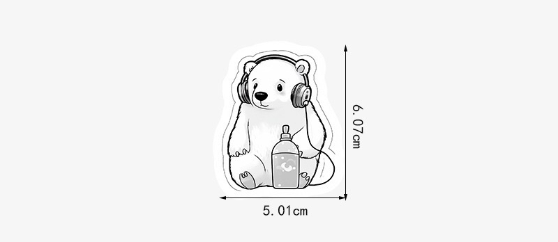 50p 곰 스티커 빈티지 감성 방수 캐리어 다꾸 노트북 이미지