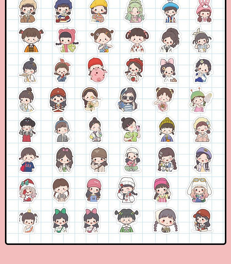 102p 인싸 친구들 스티커 빈티지 감성 방수 캐리어--3