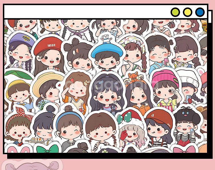 102p 인싸 친구들 스티커 빈티지 감성 방수 캐리어--1