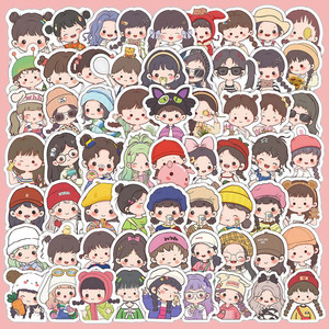 102p 인싸 친구들 스티커 빈티지 감성 방수 캐리어