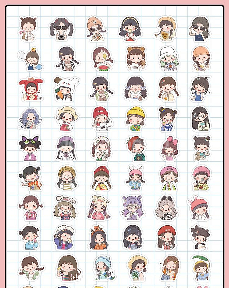 102p 인싸 친구들 스티커 빈티지 감성 방수 캐리어--2