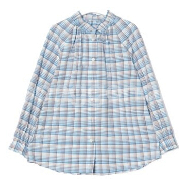 빈폴 레이디스 beanpole 스카이블루 체크 러플--8