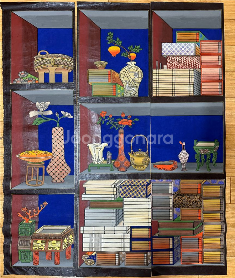 민화 책가도 10폭 그림(서가도)--1