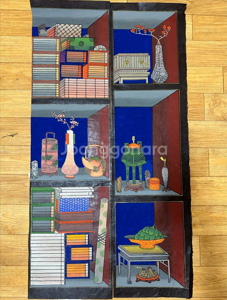 민화 책가도 10폭 그림(서가도)--4