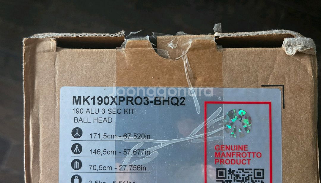 맨프로토 삼각대 MK190XPRO3-BHQ2 미사용.--0
