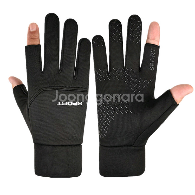 가을 겨울용 자전거 오토바이 배달 벨벳 손가락 장갑--0
