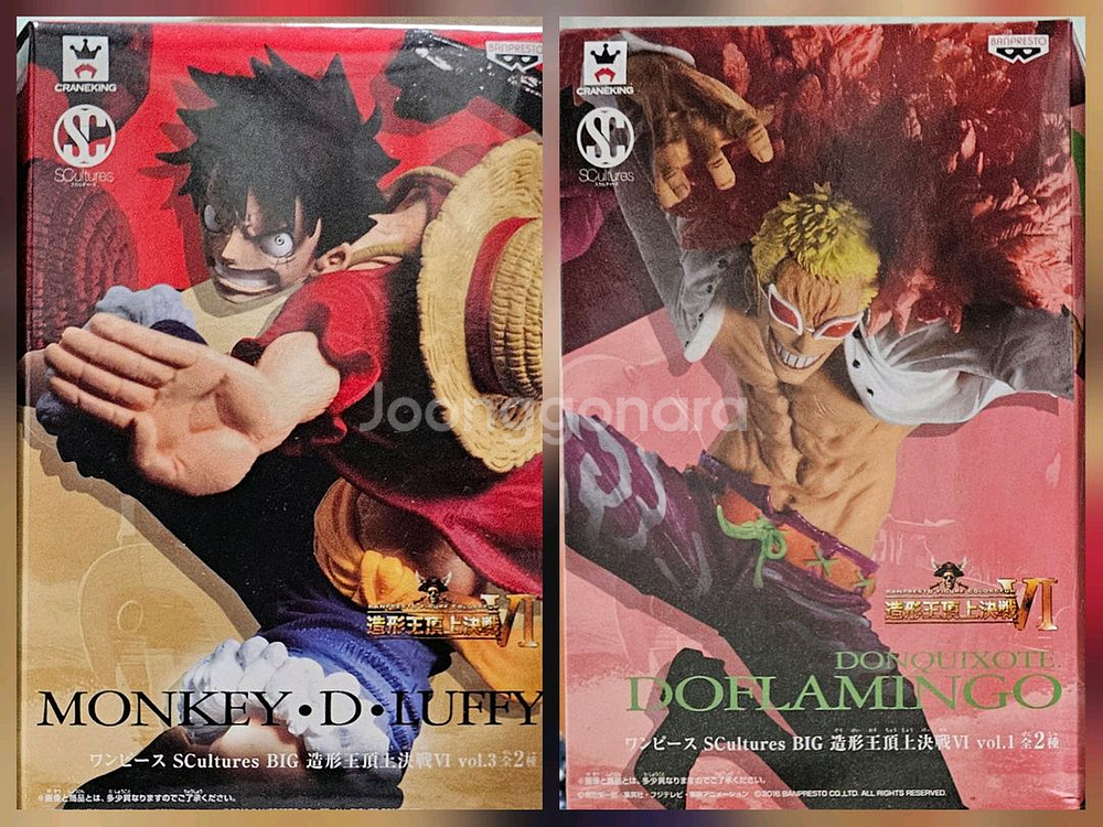 반프레스토 원피스 조형왕6 루피,도플라밍고 피규어 2종--3