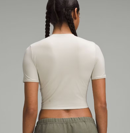 룰루레몬 Nulu 크루넥 크롭 티셔츠 xs--1