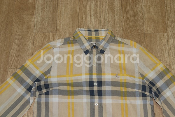 (66)빈폴/베이지옐로우 체크롱셔츠--2