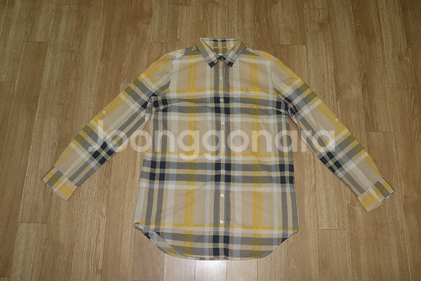 (66)빈폴/베이지옐로우 체크롱셔츠--0