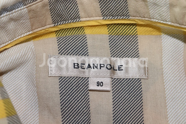 (66)빈폴/베이지옐로우 체크롱셔츠--4