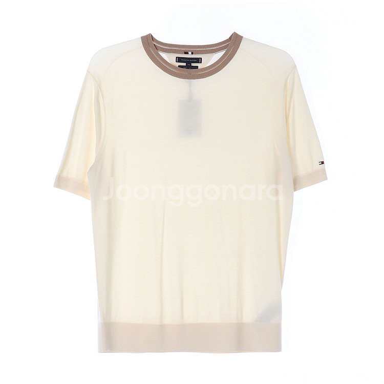 (새상품)[XXL]타미힐피거 크림 베이지 반팔 니트 티--0