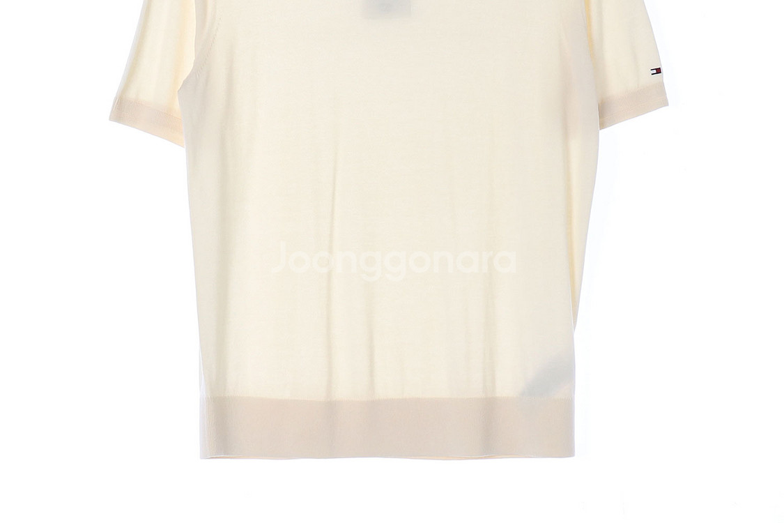 (새상품)[XXL]타미힐피거 크림 베이지 반팔 니트 티--2