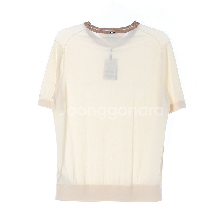 (새상품)[XXL]타미힐피거 크림 베이지 반팔 니트 티--3